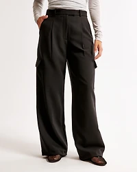 Curve Love A&F Harper Tailored Ultra Wide Leg Cargo Pant
