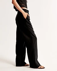 A&F Sloane Low Rise Tailored Linen-Blend Pant