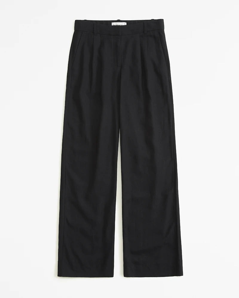 A&F Sloane Low Rise Tailored Linen-Blend Pant