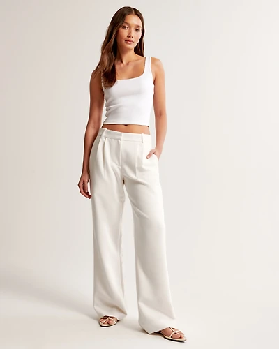 A&F Sloane Low Rise Tailored Wide Leg Pant