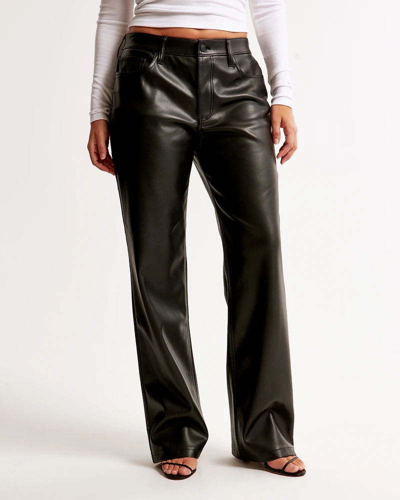 Curve Love Vegan Leather Low Rise Baggy Pant
