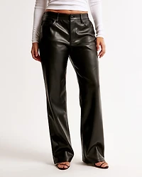 Curve Love Vegan Leather Low Rise Baggy Pant
