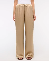 Textured Satin Pull-On Pant
