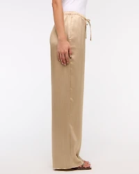 Textured Satin Pull-On Pant