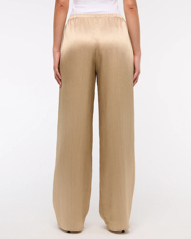 Textured Satin Pull-On Pant