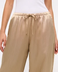 Textured Satin Pull-On Pant
