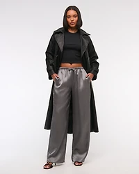 Textured Satin Pull-On Pant