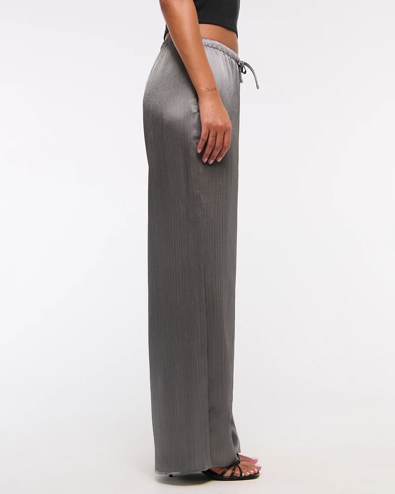 Textured Satin Pull-On Pant
