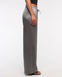 Textured Satin Pull-On Pant