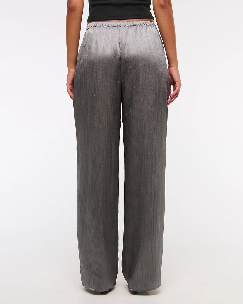 Textured Satin Pull-On Pant