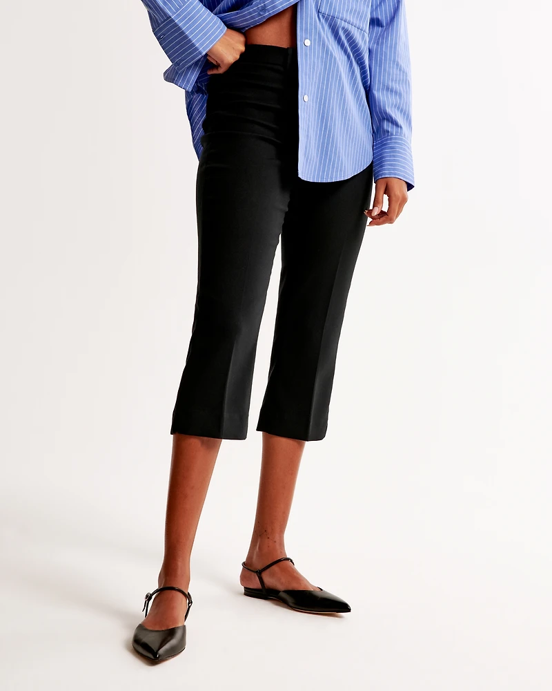 Mid Rise Tailored Capri Pant