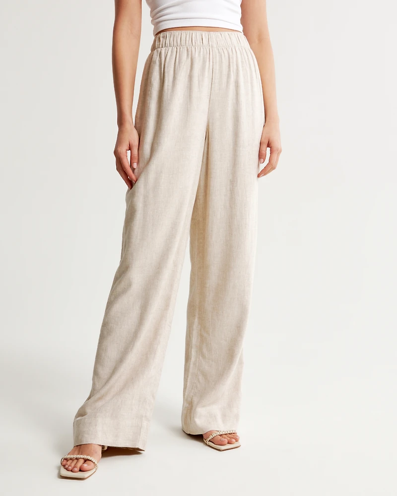 Linen Blend Pull-On Pant