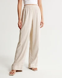 Linen Blend Pull-On Pant