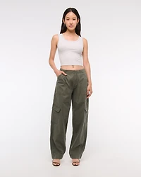 Mid Rise Barrel Cargo Pant