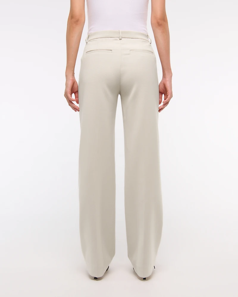 Mid Rise Tailored Straight Pant