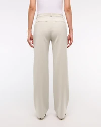 Mid Rise Tailored Straight Pant