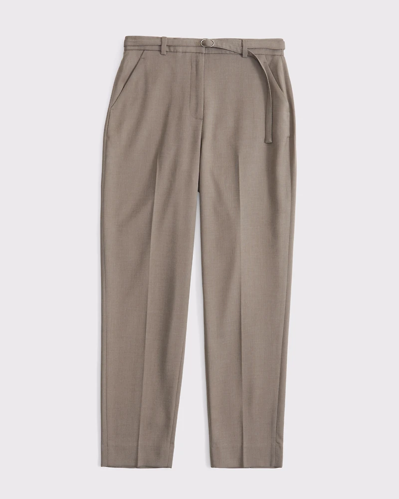 Curve Love High Rise Belted Ankle Straight Pant