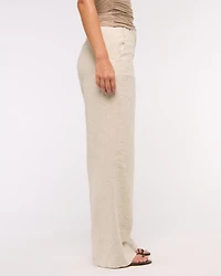 Curve Love Tailored Linen-Blend Wide Leg Pant