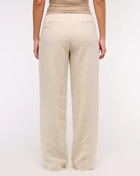 Curve Love Tailored Linen-Blend Wide Leg Pant