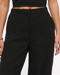 Curve Love Tailored Linen-Blend Wide Leg Pant