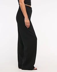 Curve Love Tailored Linen-Blend Wide Leg Pant