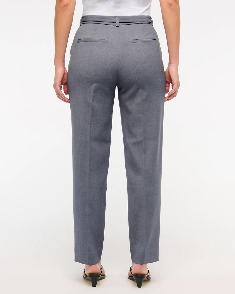 Curve Love High Rise Belted Ankle Straight Pant