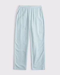 Straight Linen-Blend Pull-On Pant