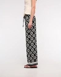 Drapey Wide Leg Pull-On Pant