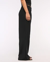 Curve Love A&F Sloane Low Rise Tailored Linen-Blend Pant