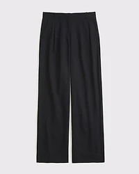 Curve Love A&F Sloane Low Rise Tailored Linen-Blend Pant
