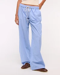 Poplin Wide Leg Pull-On Pant