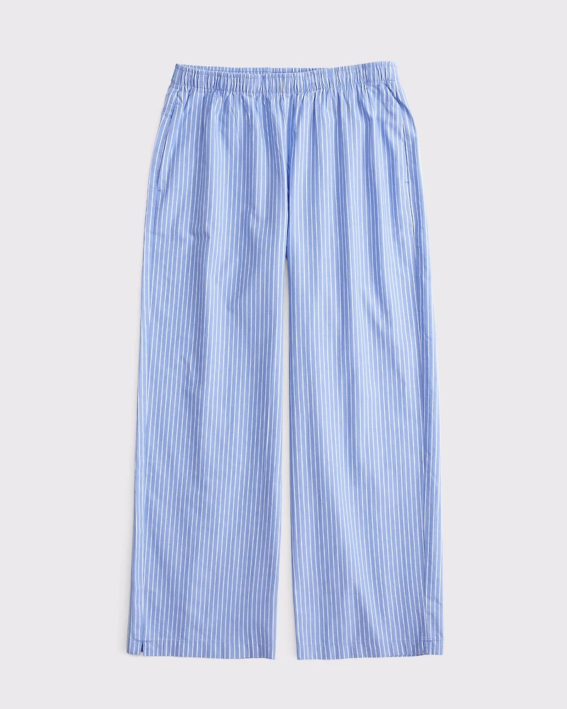 Poplin Wide Leg Pull-On Pant
