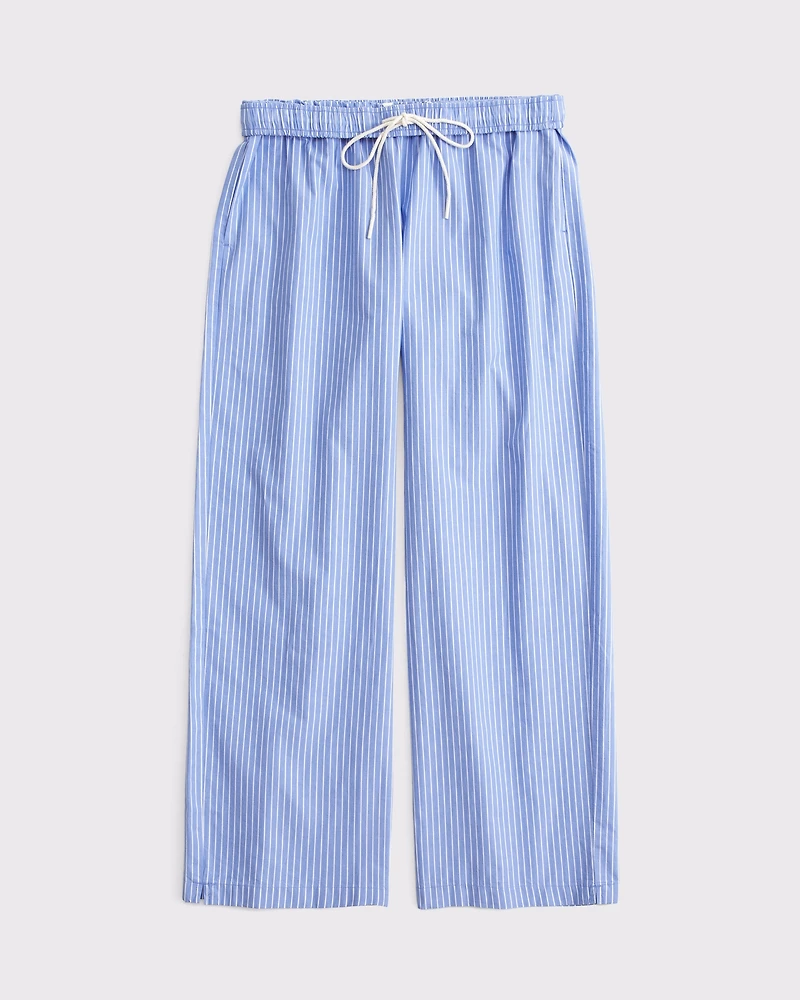 Poplin Wide Leg Pull-On Pant