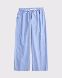 Poplin Wide Leg Pull-On Pant