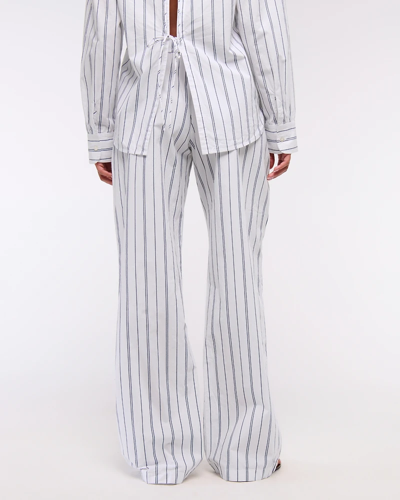 Poplin Wide Leg Pull-On Pant