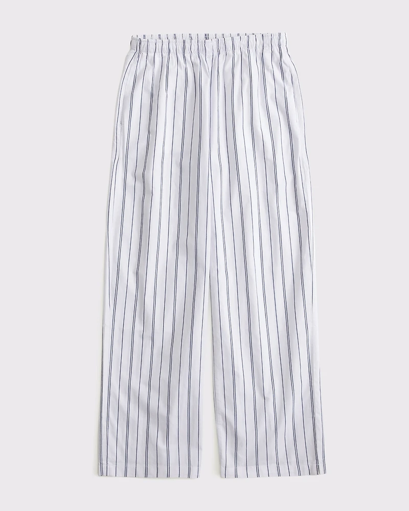 Poplin Wide Leg Pull-On Pant