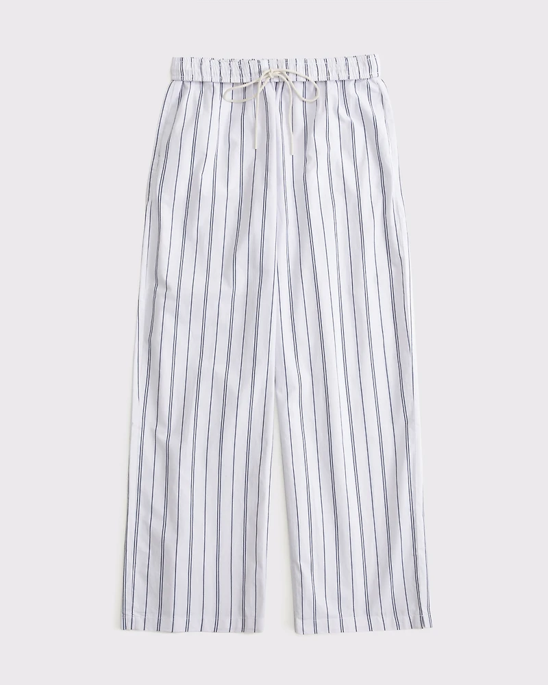 Poplin Wide Leg Pull-On Pant