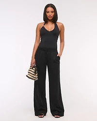 A&F Sloane Low Rise Tailored Linen-Blend Pant