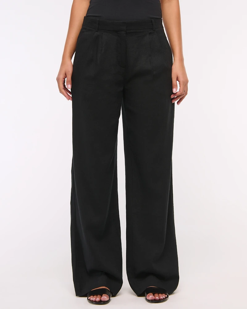 A&F Sloane Low Rise Tailored Linen-Blend Pant