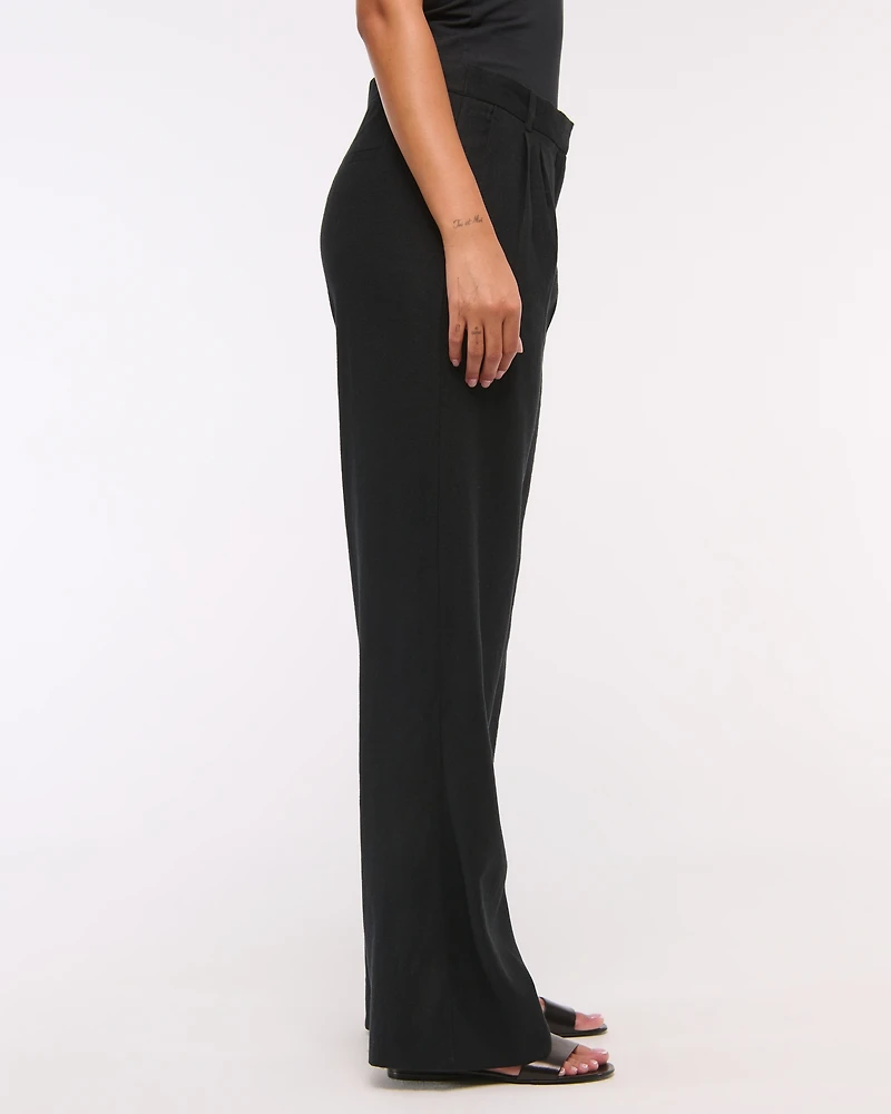 A&F Sloane Low Rise Tailored Linen-Blend Pant