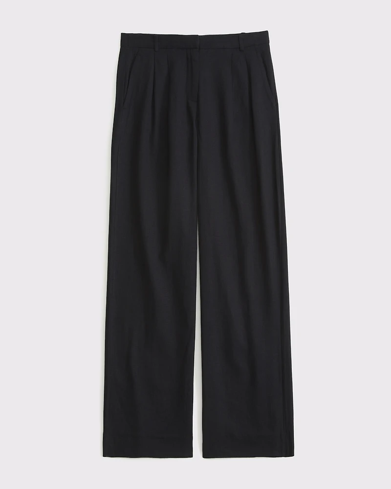 A&F Sloane Low Rise Tailored Linen-Blend Pant
