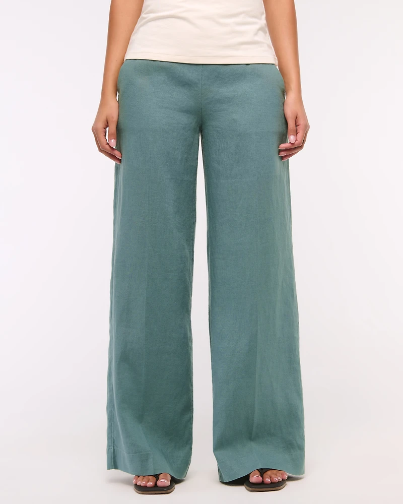 Premium Linen Tailored Ultra Wide Leg Pant