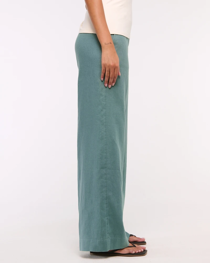 Premium Linen Tailored Ultra Wide Leg Pant