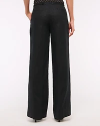 Premium Linen Belted Wide Leg Pant