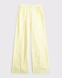 Pantalón ancho con cinturón de lino primera calidad