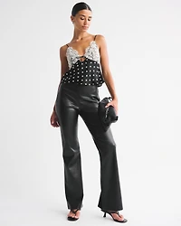 Curve Love High Rise Slim Boot Vegan Leather Pant