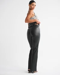 Curve Love High Rise Slim Boot Vegan Leather Pant