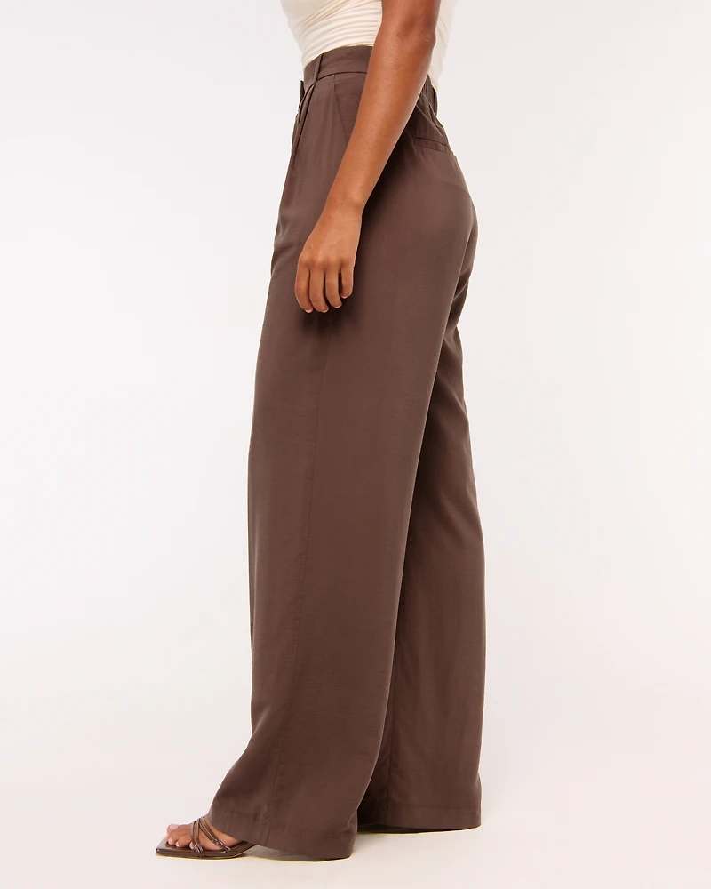 Curve Love A&F Sloane Crepe Tailored Wide Leg Pant