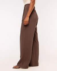 Curve Love A&F Sloane Crepe Tailored Wide Leg Pant