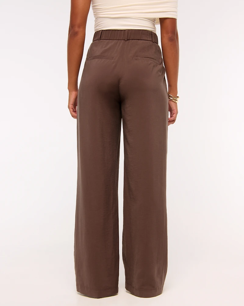 Curve Love A&F Sloane Crepe Tailored Wide Leg Pant